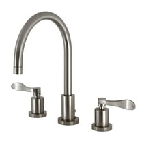 Kingston Brass KS8928DFL NuWave Widespread Bathroom Faucet with Brass Pop-Up, Brushed Nickel