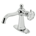 thumbnail image 1 of Kingston Brass KSD3541RX Belknap One-Handle Single-Hole Bathroom Faucet with Deck Plate and Push Pop-Up Drain, Polished Chrome, 1 of 7