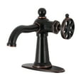 thumbnail image 1 of Kingston Brass KSD354RXNB Belknap One-Handle Single-Hole Bathroom Faucet with Deck Plate and Push Pop-Up Drain, Naples Bronze, 1 of 7