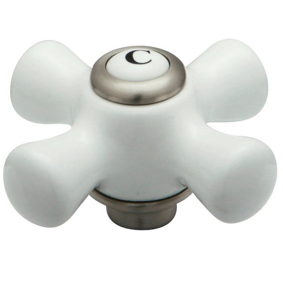 Kingston Brass Ksh322.Pxc Cold Porcelain Cross Handle (D Type) - Nickel