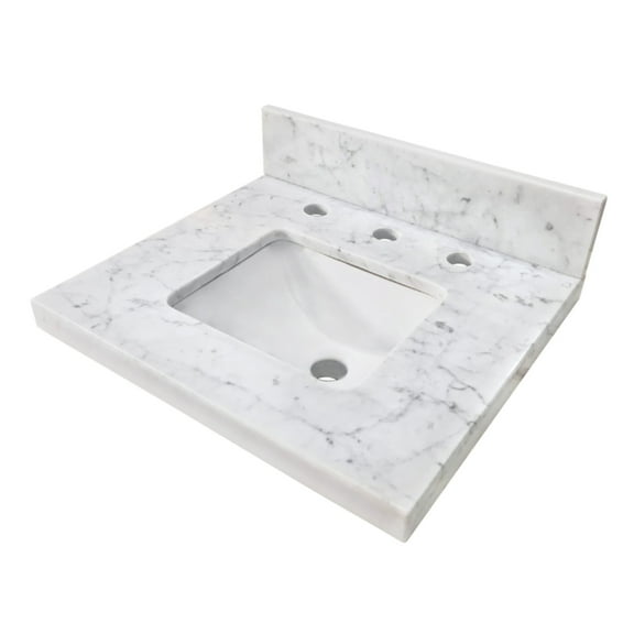 Fauceture Fredrickson 19" x 17" Carrara Marble Vanity Top with Rectangular Sink