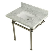 Kingston Brass Kvpb3030mbsq Templeton 30" Wall Mounted Marble Lavatory Console - Carrara