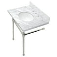 thumbnail image 1 of Kingston Brass 30 inch Carrara Marble Vanity Top with Stainless Steel Legs, 1 of 5
