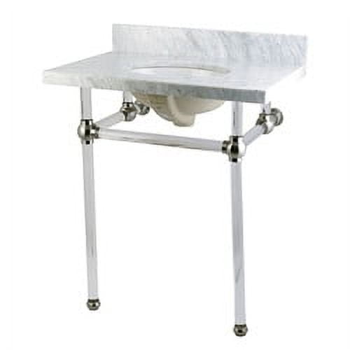 Kingston Brass Kvpb30ma Templeton 30" Oval Marble Wall Mounted Bathroom Console - Nickel