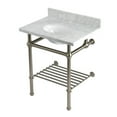 thumbnail image 1 of Kingston Brass KVPB30MBB8 Templeton 30" Rectangular Brass, Marble Console Bathroom Sink -, 1 of 6
