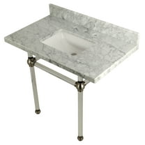 Kingston Brass Kvpb3630masq Templeton 36" Rectangular Marble Wall Mounted Bathroom Console