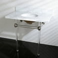thumbnail image 1 of Kingston Brass KVPB36MA8 Templeton 36" Oval Marble Wall Mounted Bathroom Console - Nickel, 1 of 6