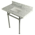 thumbnail image 1 of Kingston Brass Kvpb36mbsq Templeton 36" Wall Mounted Marble Lavatory Console - Carrara, 1 of 7
