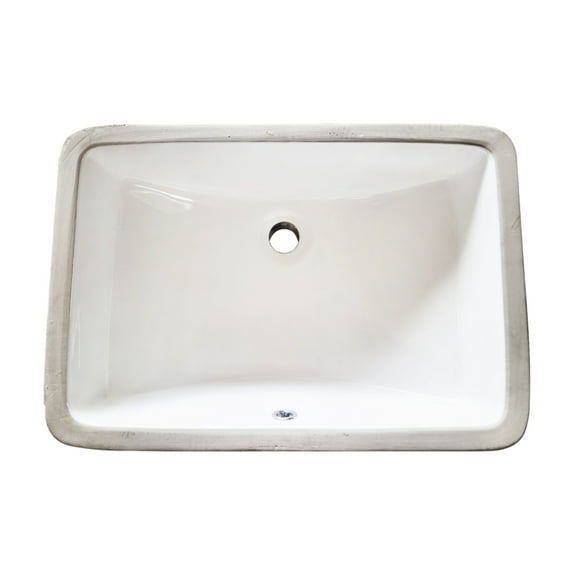 Kingston Brass LB21158 Piazza 21" Ceramic Rectangular Undermount Bathroom Sink, White
