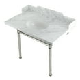 thumbnail image 1 of Kingston Brass LMS3622M86ST Wesselman 36" Carrara Marble Console Sink with Stainless Steel Legs (8-Inch, 3-Hole), Carrara Marble White/Polished Nickel, 1 of 7
