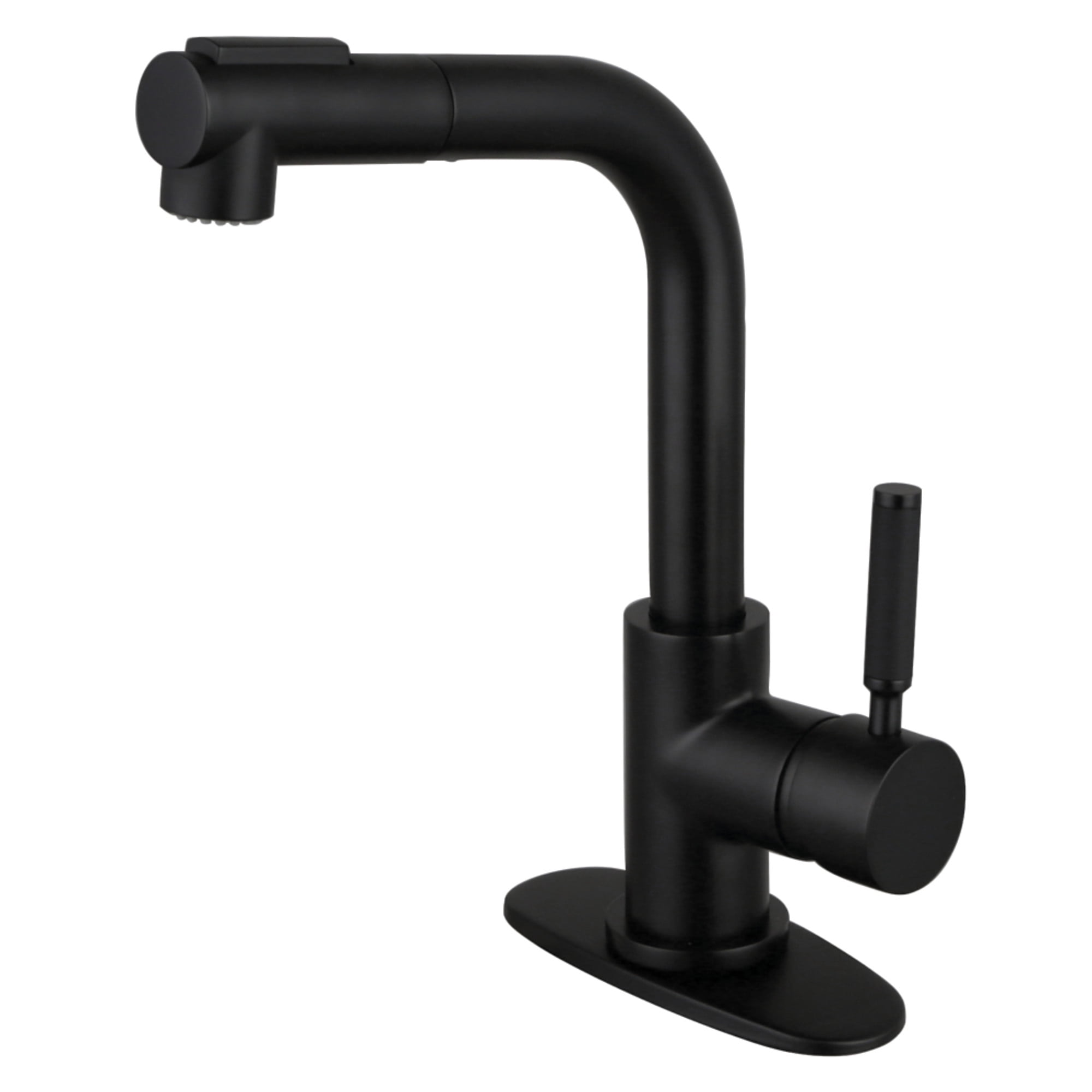 Kingston Brass LS2410DKL Kaiser Single-Handle Pull-Out Kitchen Faucet, Matte Black