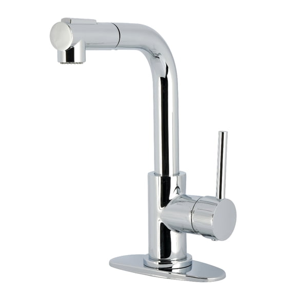 Kingston Brass LS2411DL Concord Standard Mount Single-Handle Pull-Out Bar Faucet, Polished Chrome