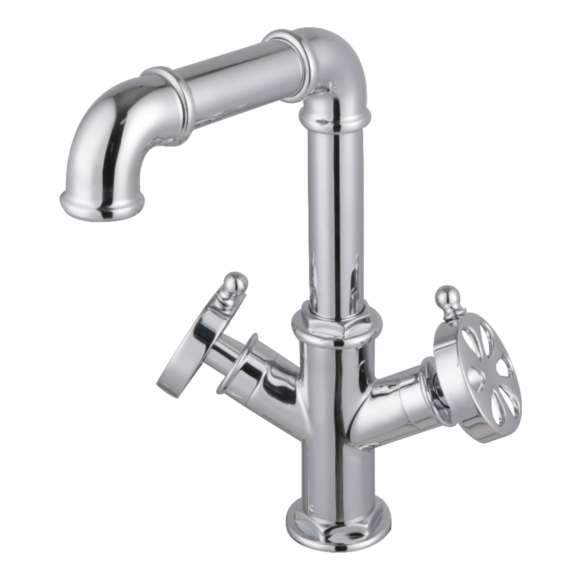 Kingston Brass LS6301RX Belknap Two-Handle Single-Hole Bathroom Faucet with Push Pop-Up Drain, Polished Chrome