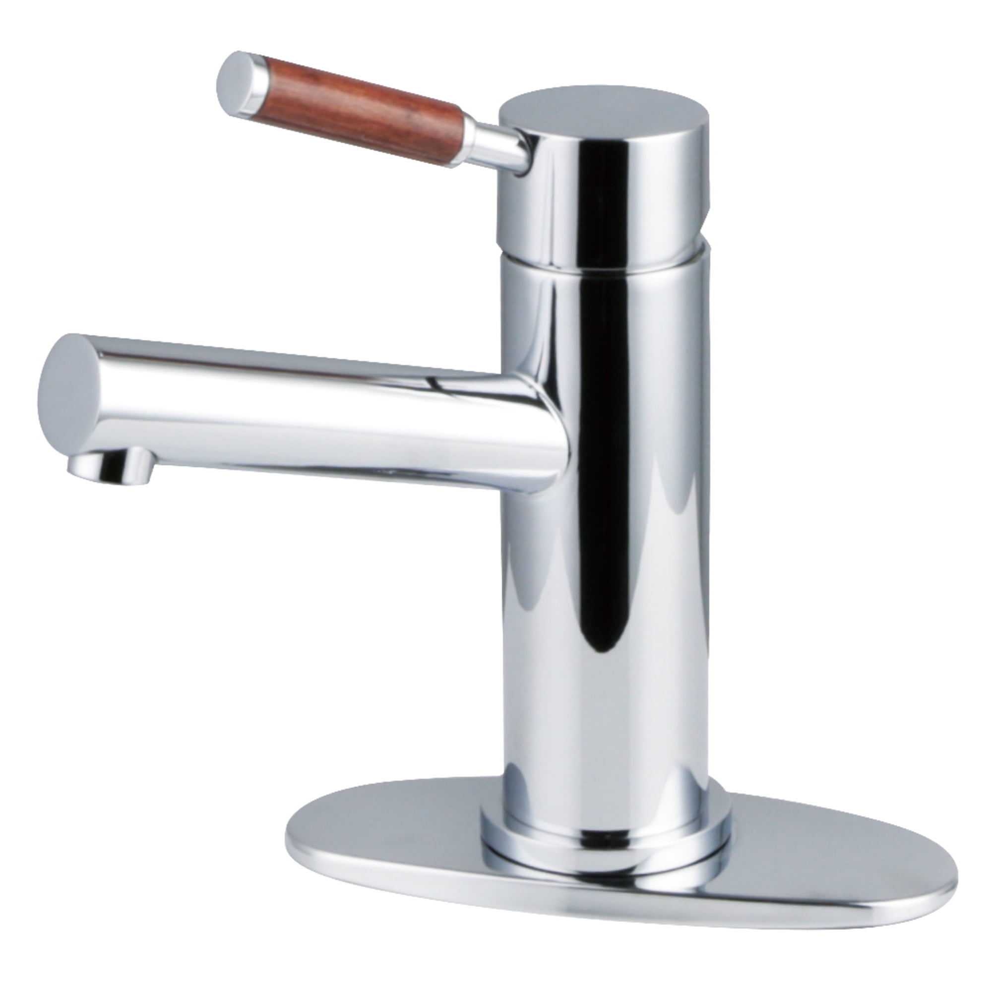 Kingston Brass LS8421DWL Wellington One-Handle Single-Hole Bathroom Faucet with Deck Plate and Push Pop-Up Drain, Polished Chrome