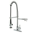 thumbnail image 1 of Kingston Brass LS8501DL Concord Single-Handle Deck-Mount Pre-Rinse Kitchen Faucet with Pot Filler, Polished Chrome, 1 of 7