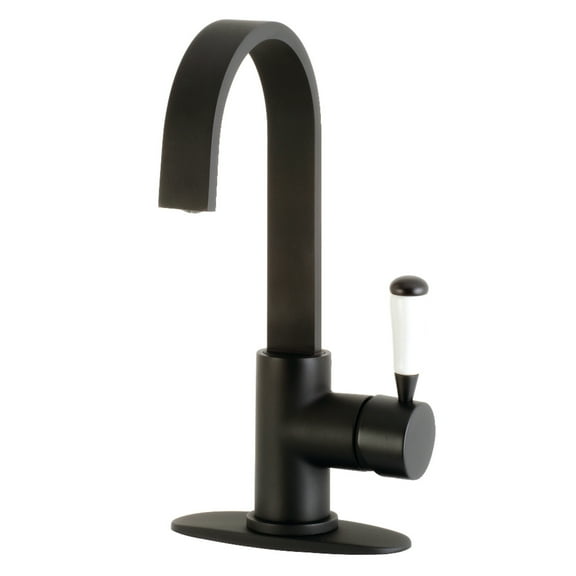 Kingston Brass LS8610DPL Paris One-Handle 1-Hole Deck Mounted Bar Faucet, Matte Black