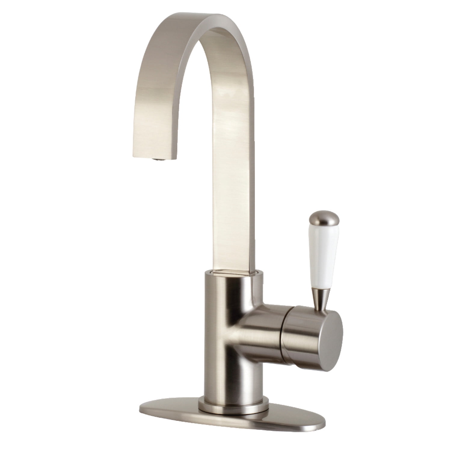 Kingston Brass LS8618DPL Paris One-Handle 1-Hole Deck Mounted Bar Faucet, Brushed Nickel
