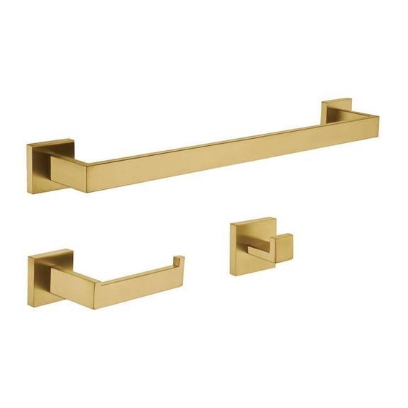 Kingston Brass BAHK60278BB Lasdun Bathroom Accessory Set, Brushed Brass - 3 Piece