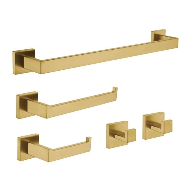Kingston Brass BAHK6024778BB Lasdun Bathroom Accessory Set, Brushed Brass - 5 Piece