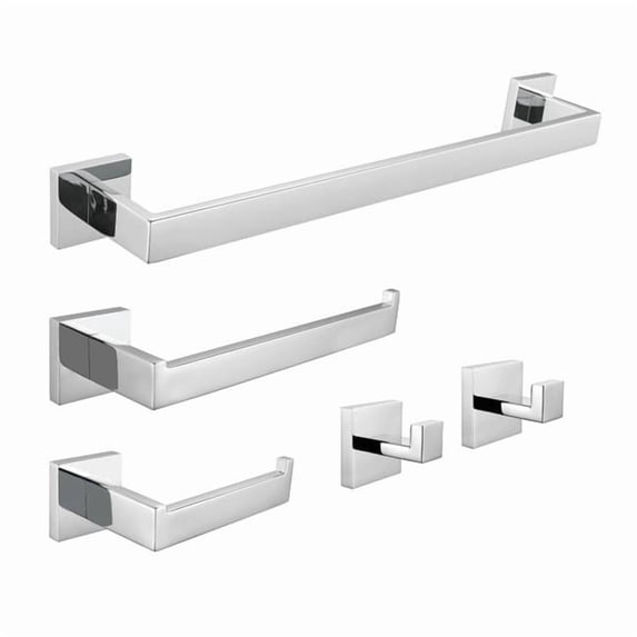 Kingston Brass BAHK6024778C Lasdun Bathroom Accessory Set, Polished Chrome - 5 Piece