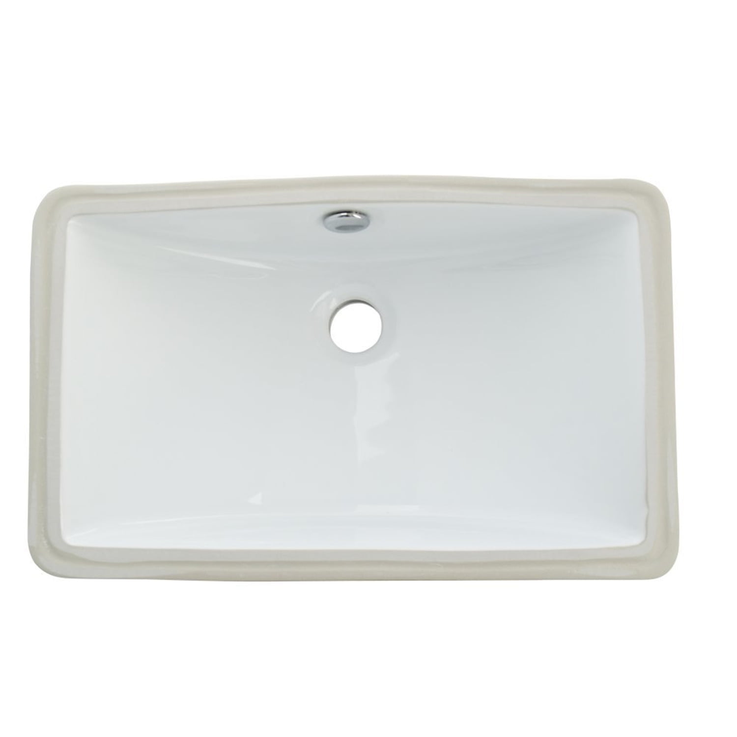 White Ceramic Rectangular Undermount Bathroom Sink