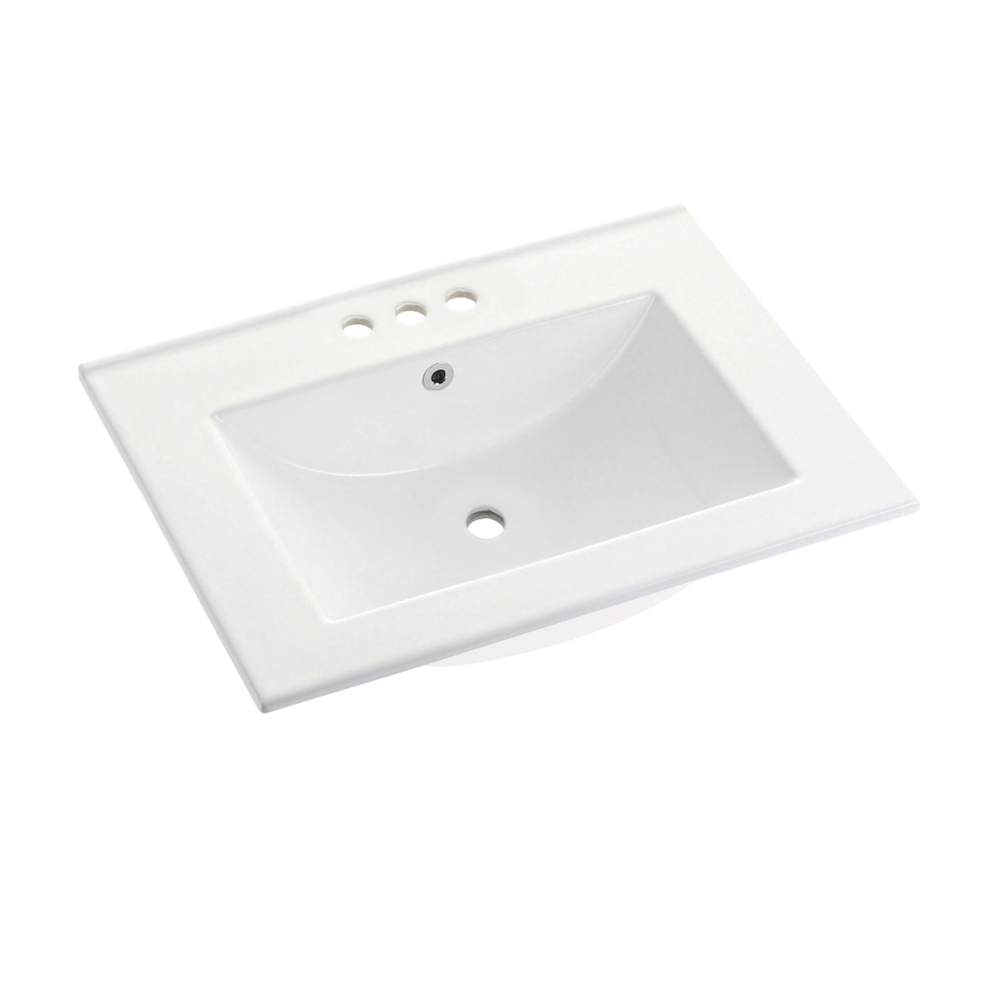 Fauceture Ultra Modern 24" x 18" Ceramic Vanity Top with Rectangular Sink, White