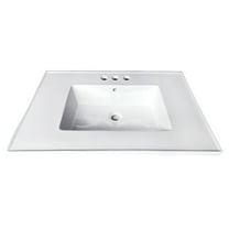 Fauceture Continental 25" x 22" Ceramic Vanity Top with Rectangular Sink, 4" Faucet Drillings, White