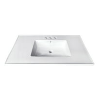 Fauceture Continental 31" x 22" White Ceramic Vanity Top with Rectangular Sink and 4" Faucet Drillings
