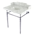 thumbnail image 1 of Kingston Brass LMS3022M81 Habsburg 30" Carrara Marble Console Sink with Brass Legs (8-Inch, 3-Hole), Carrara Marble White/Polished Chrome, 1 of 6