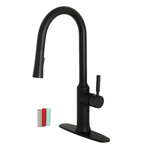 Gourmetier LS2720DKL Kaiser Single-Handle Pull-Down Kitchen Faucet, Matte Black