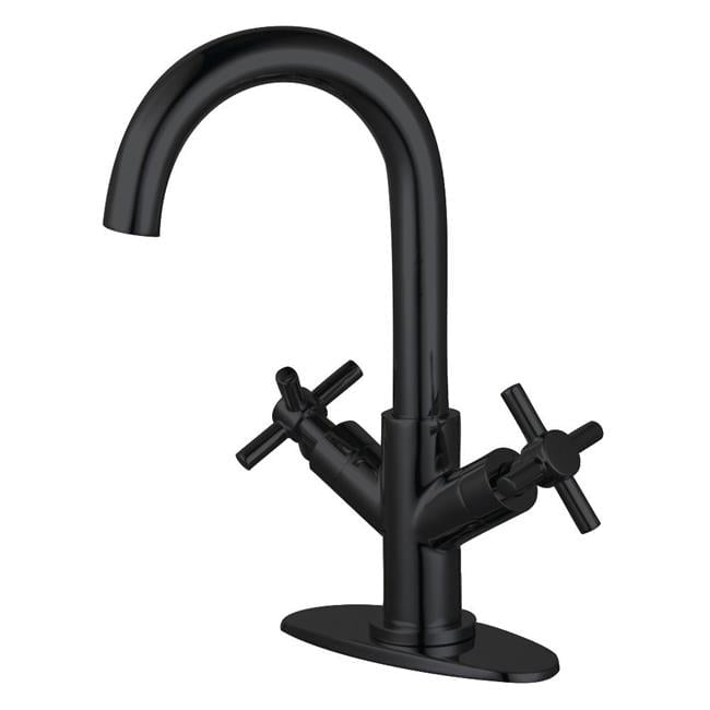 Kingston Brass LS8450JX Fauceture Concord 2-Handle Standard Mount Bathroom Faucet with Push Pop-up, Matte Black