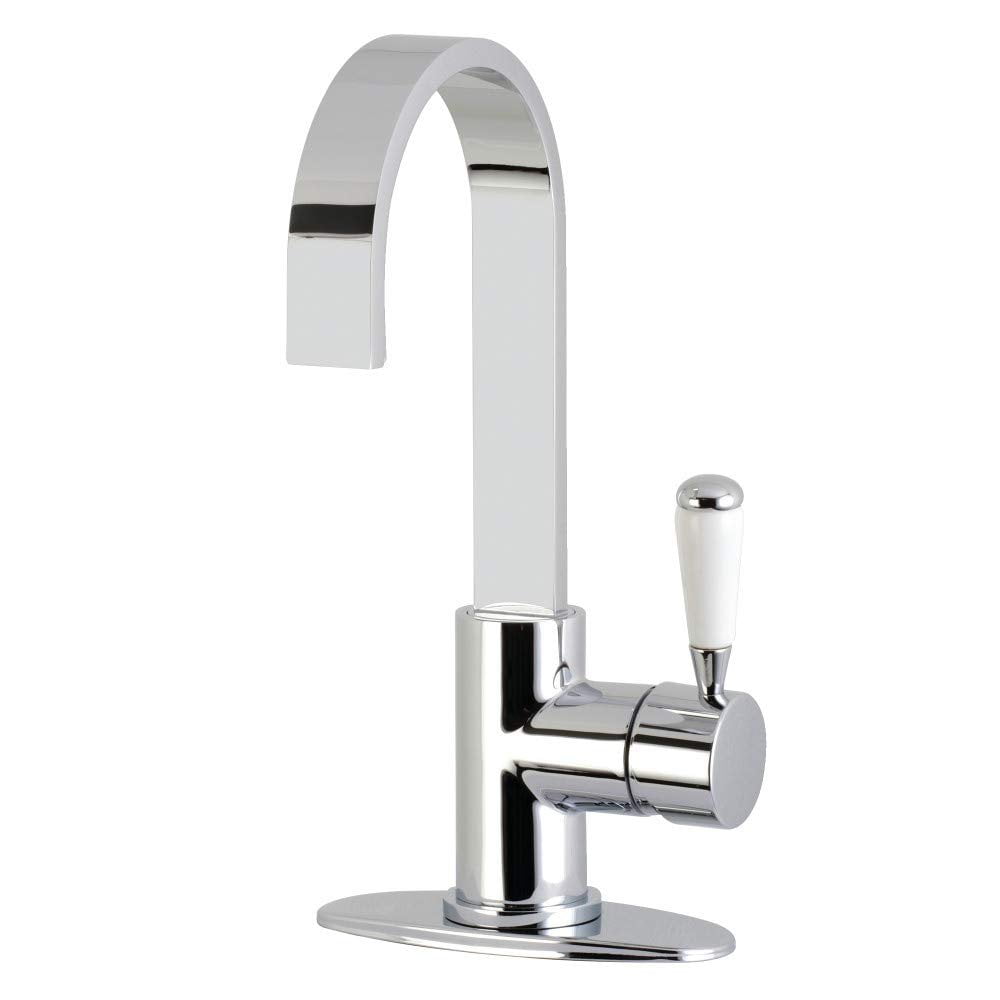 Kingston Brass LS8611DPL Paris Standard Mount One-Handle 1-Hole Deck Mounted Bar Faucet, Polished Chrome