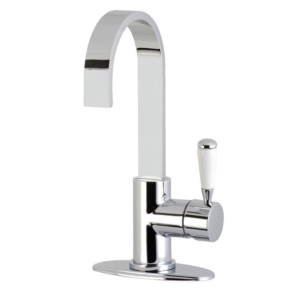 Kingston Brass LS8611DPL Paris Standard Mount One-Handle 1-Hole Deck Mounted Bar Faucet, Polished Chrome