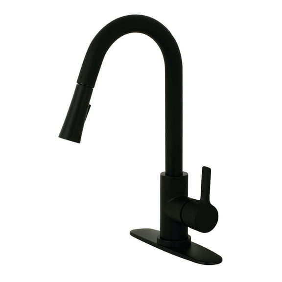 Gourmetier LS8680CTL Continental Single-Handle Pull-Down Kitchen Faucet, Matte Black