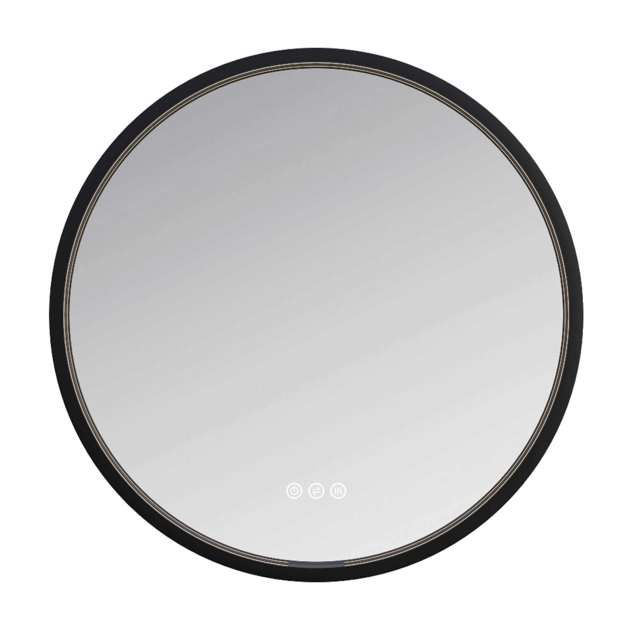 Kingston Brass MR1012424 Aurora 24-Inch Round LED Bathroom Mirror, Front and Back Light, Dimmable Touch Sensor Lighted Mirror in Silver/Gunmetal