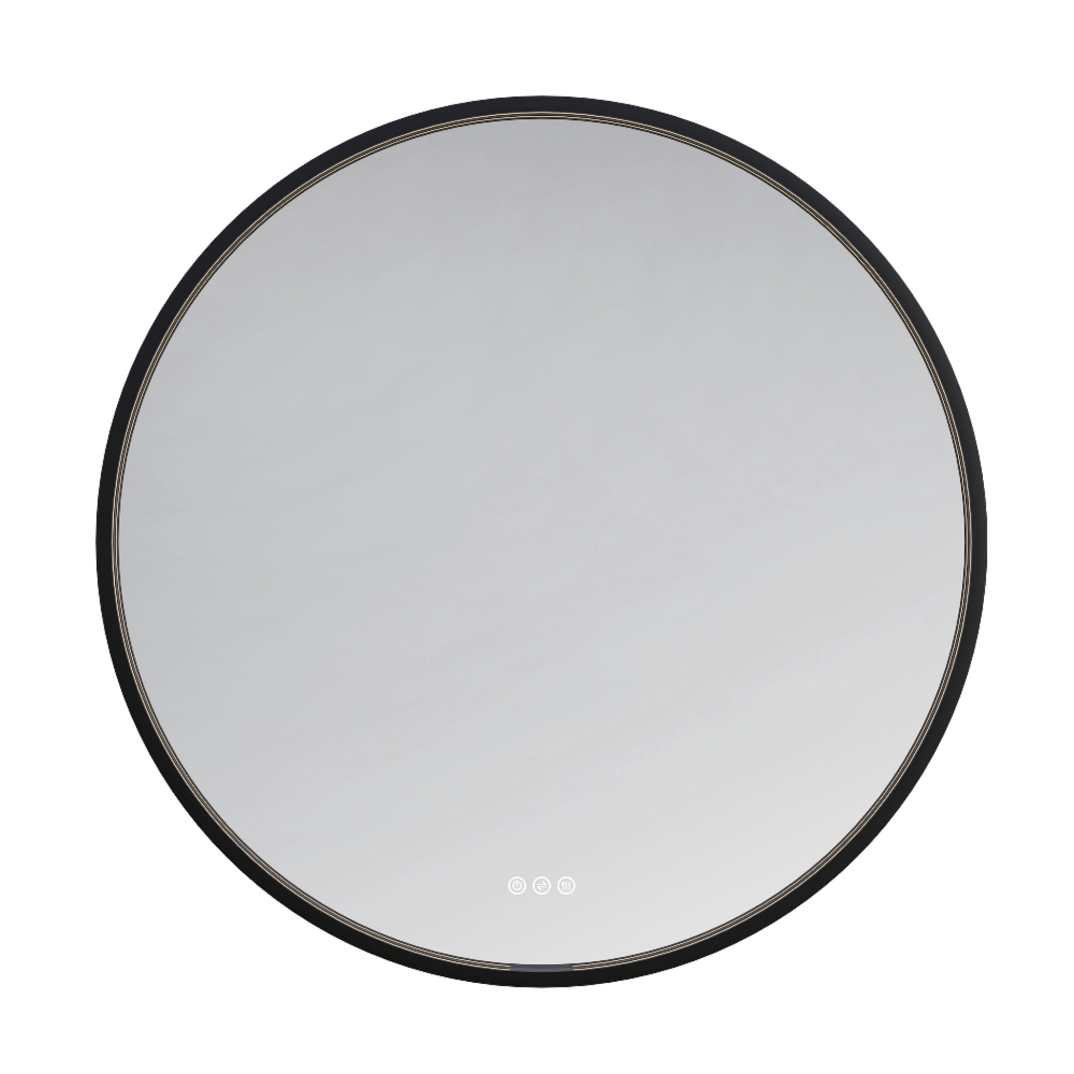 Kingston Brass MR1013636 Aurora 36-Inch Round LED Bathroom Mirror, Front and Back Light, Dimmable Touch Sensor Lighted Mirror in Silver/Gunmetal