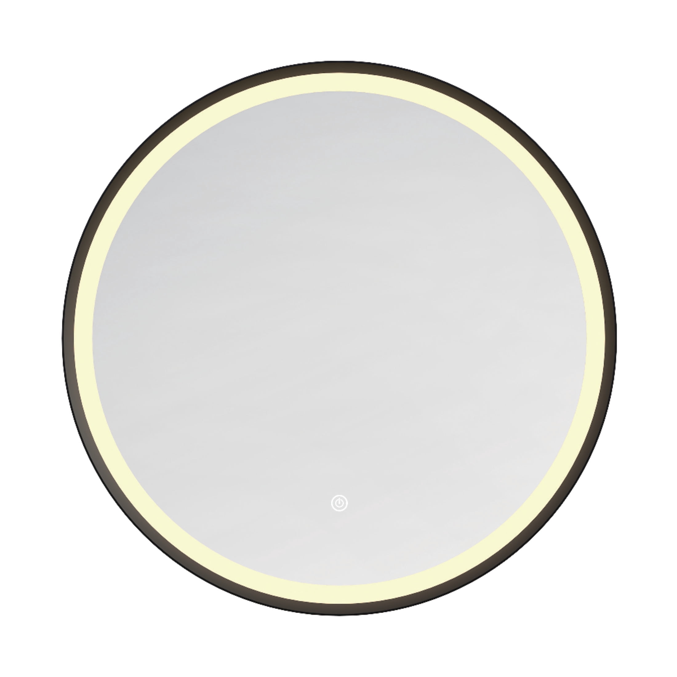 Kingston Brass MR1032424 Aurora 24-Inch Round LED Bathroom Mirror, Front Light, Anti-Fog, Dimmable Touch Sensor Lighted Mirror in Silver/Nickel