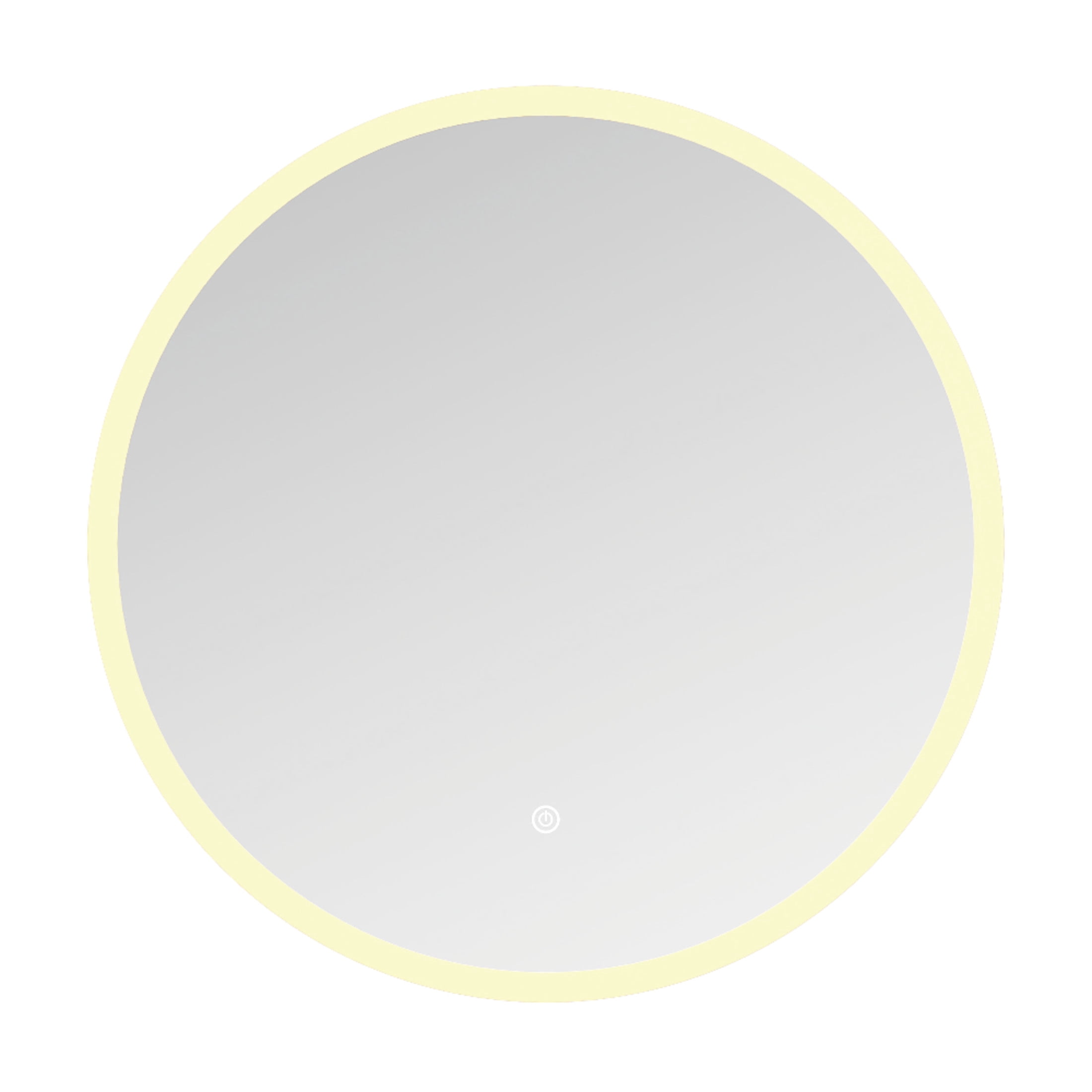 Kingston Brass MR1042424 Aurora 24-Inch Round LED Bathroom Mirror, Front and Back Light, Anti-Fog, Dimmable Touch Sensor Lighted Mirror in Silver