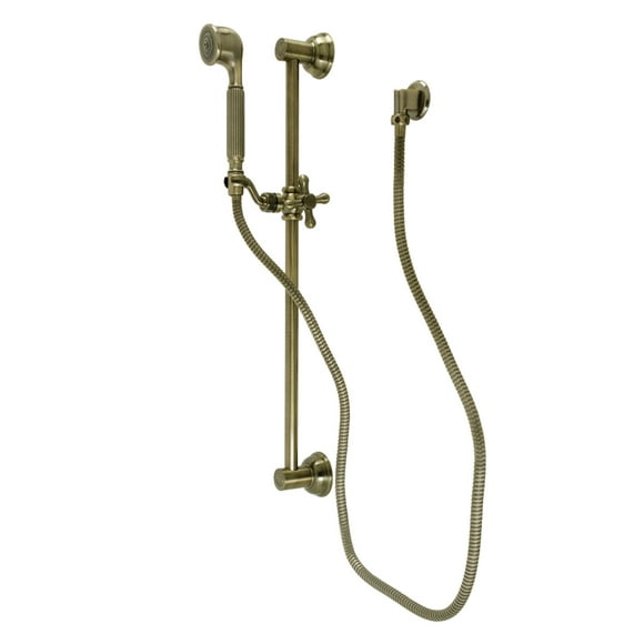Kingston Brass KAK3323W3 Made to Match Shower System with Slide/Grab Bar and Hand Shower in Antique Brass