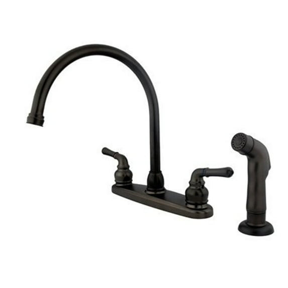Kingston Brass GKB795SP GKB795SP Water Saving Magellan Centerset Kitchen Faucet with Matching Sprayer, Oil Rubbed Bronze