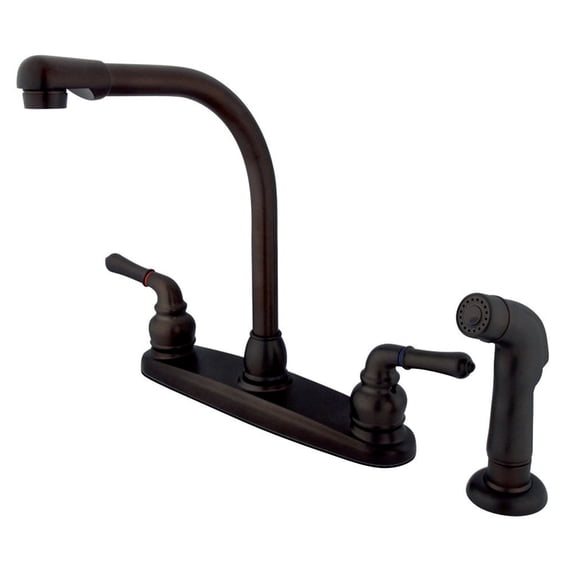 Kingston Brass GKB755SP GKB755SP Water Saving Magellan Centerset Kitchen Faucet with Matching Side Sprayer, Oil Rubbed Bronze