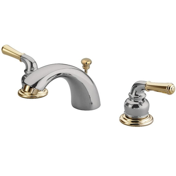 Kingston Brass Magellan Mini-Widespread Bathroom Faucet Polished Chrome/Polished Brass Polished