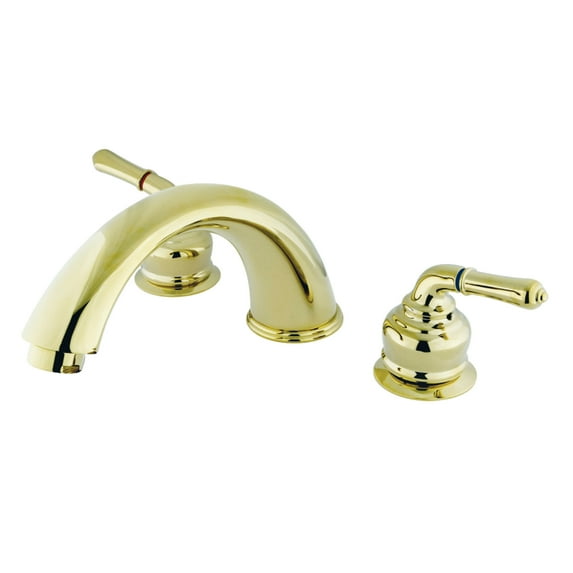 Kingston Brass KC362 Magellan Two-Handle Deck Mount Roman Tub Faucet, Polished Brass