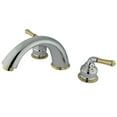 thumbnail image 1 of Kingston Brass KC364 Magellan Two-Handle Deck Mount Roman Tub Faucet, Polished Chrome/Polished Brass, 1 of 8