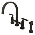 thumbnail image 1 of Kingston Brass KS8265CMLBS Manhattan Bridge Kitchen Faucet with Brass Side Sprayer, Oil Rubbed Bronze, 1 of 4