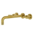 thumbnail image 1 of Kingston Brass  Manhattan 3-Hole Wall Mount Roman Tub Faucet Brushed Brass Brushed, 1 of 5