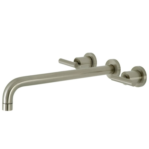 Kingston Brass Manhattan 3-Hole Wall Mount Roman Tub Faucet Brushed Nickel Brushed