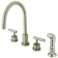 thumbnail image 1 of Kingston Brass KS8728CML Manhattan Widespread Kitchen Faucet with ABS Sprayer..., 1 of 7