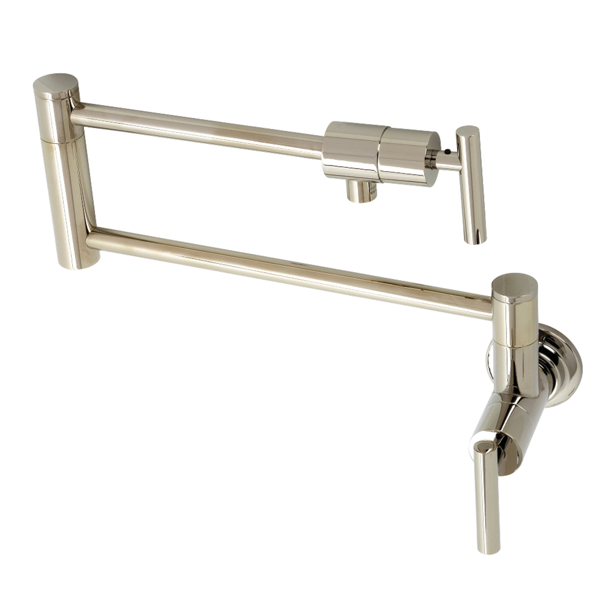 Kingston Brass KS4106CML Manhattan Two-Handle 1-Hole Wall Mount Pot Filler Faucet in Polished Nickel
