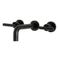 thumbnail image 1 of Kingston Brass  Manhattan Two-Handle 3-Hole Wall Mount Bathroom Faucet Matte Black Matte, 1 of 5